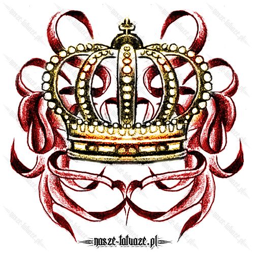 Złota korona i wstążki